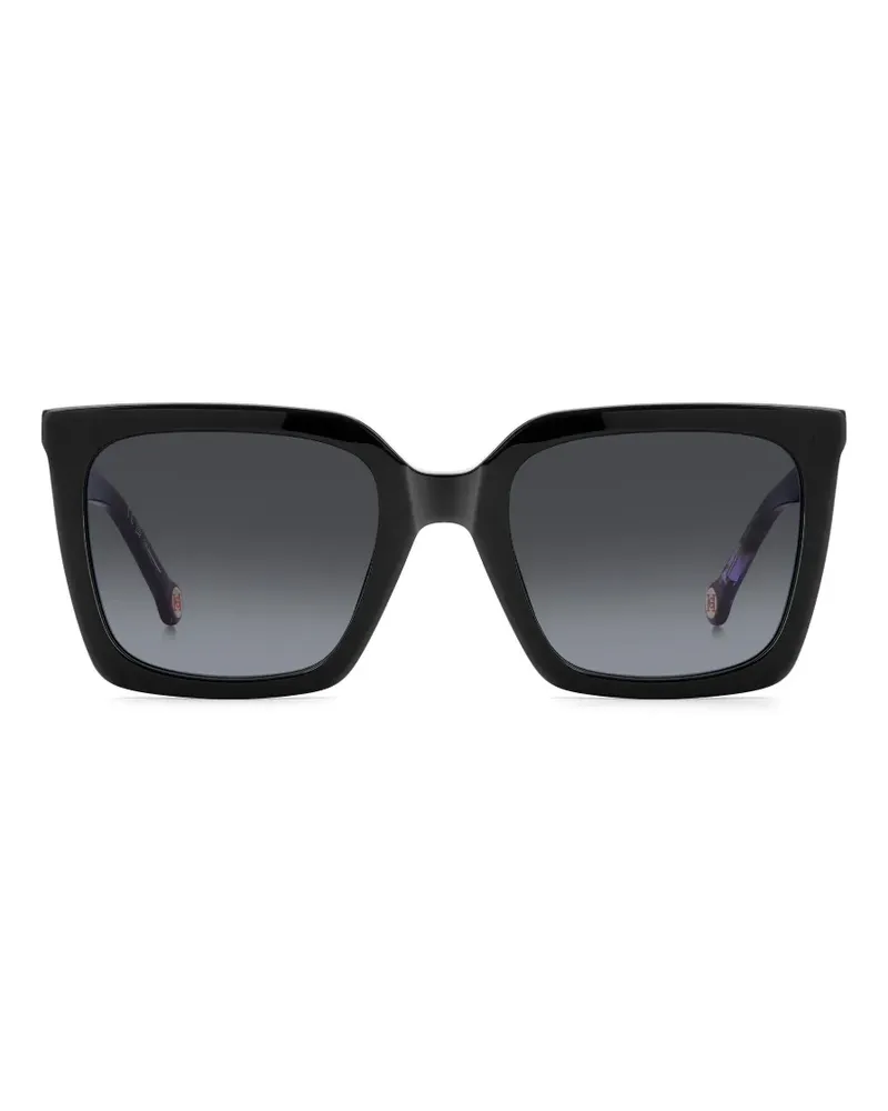Carolina Herrera New York Sonnenbrille mit eckigem Gestell - Schwarz Schwarz