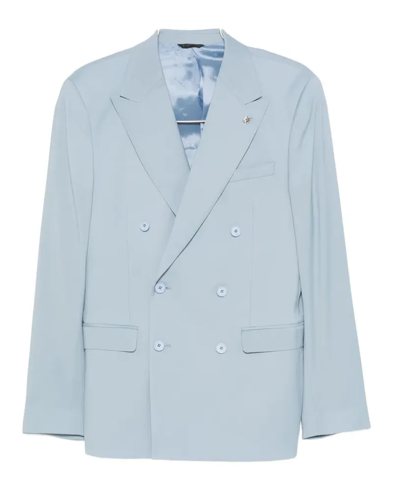 Manuel Ritz double-breasted peak-lapel suit - Blau Blau