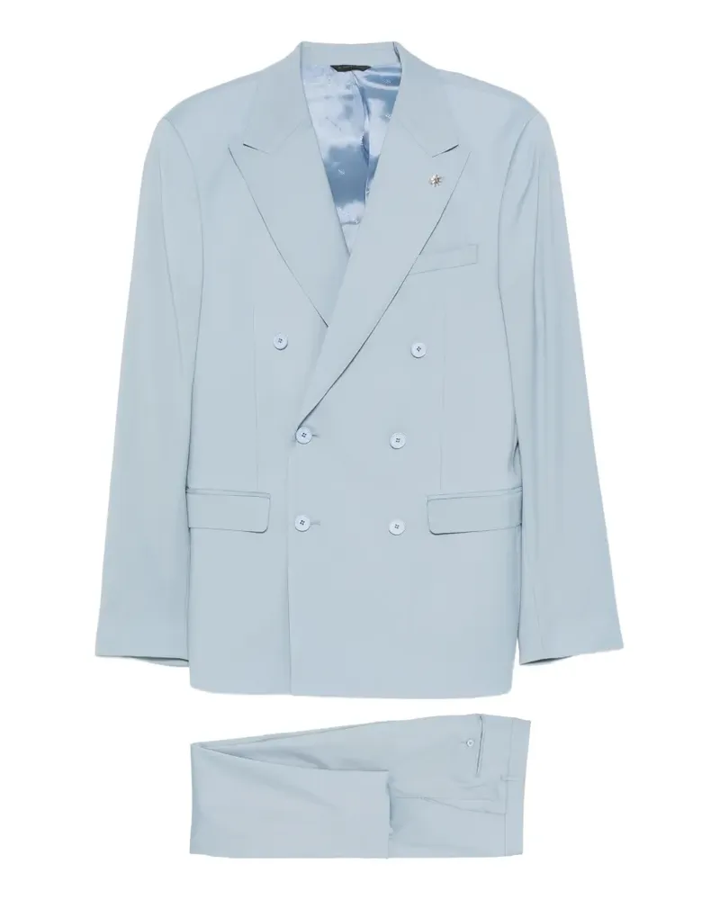 Manuel Ritz double-breasted peak-lapel suit - Blau Blau