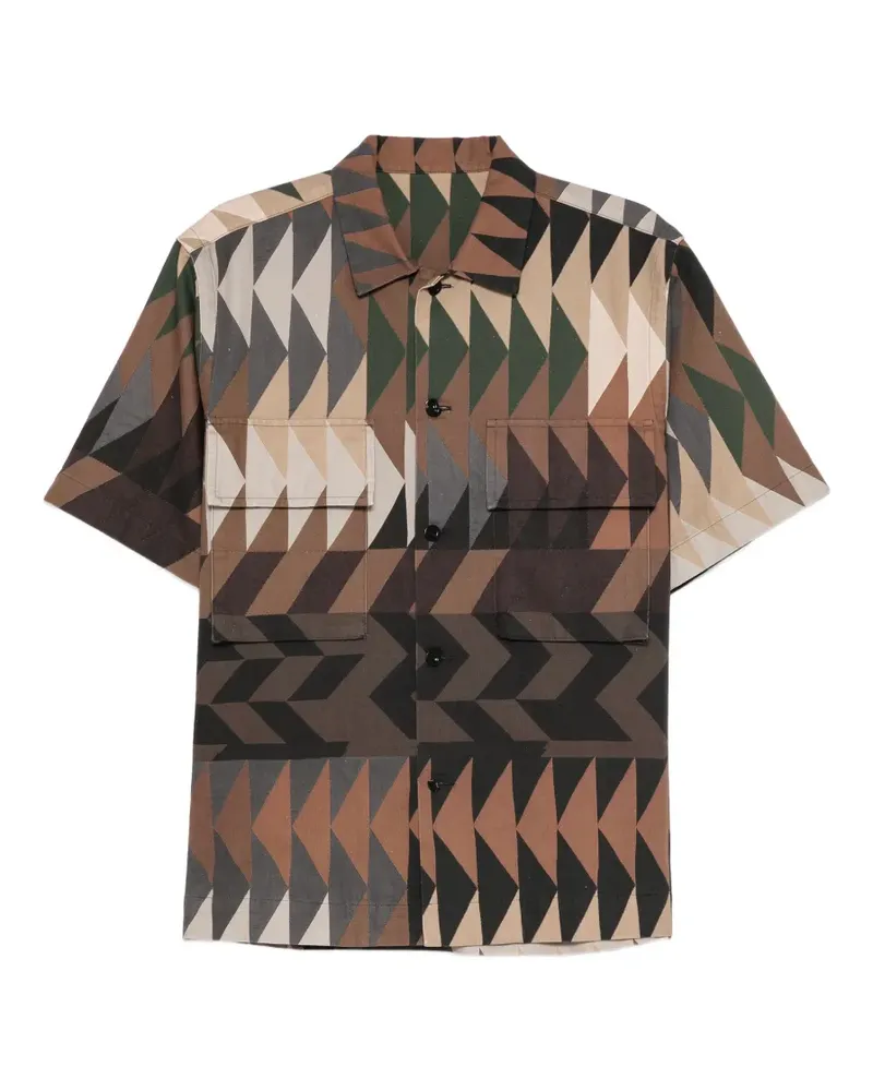 Sacai Hemd mit geometrischem Print - Braun Braun
