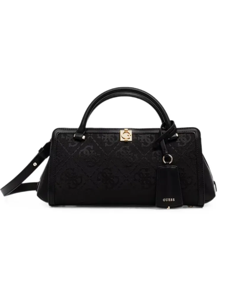 Guess Schultertasche mit Monogrammmuster - Schwarz Schwarz
