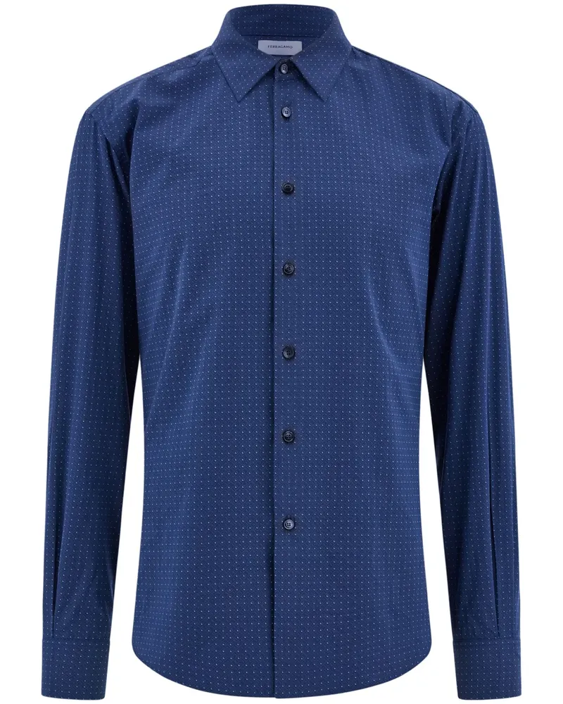 Ferragamo Hemd mit geometrischem Print - Blau Blau