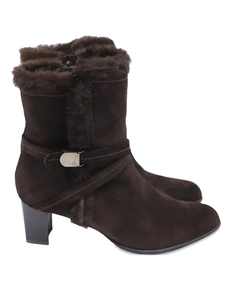 Stuart Weitzman suede block-heel boots - Braun Braun