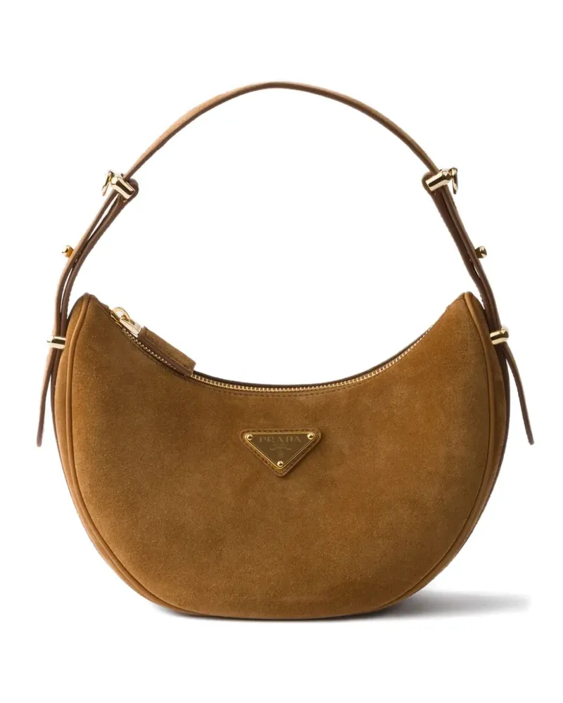 Prada Arqué Schultertasche aus Wildleder - Braun Braun