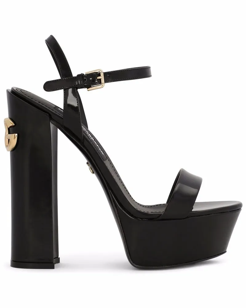 Dolce & Gabbana Keira Plateau-Sandalen 145mm - Schwarz Schwarz