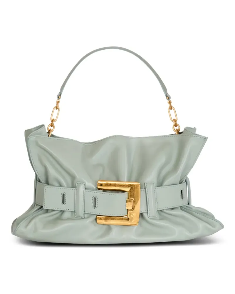 Balmain Mittelgroße Anthem Schultertasche - Grün Grün