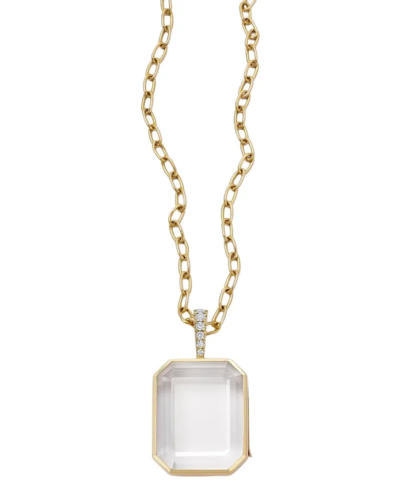 Loquet 18K yellow gold diamond locket necklace Gold