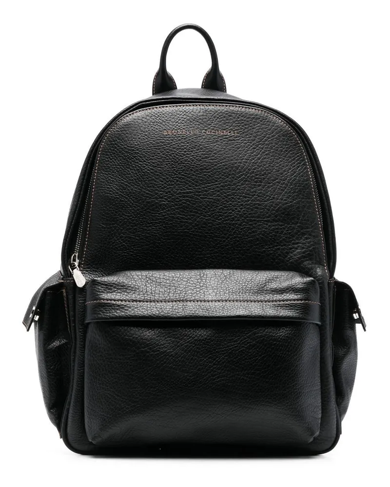 Brunello Cucinelli Rucksack aus Leder - Schwarz Schwarz