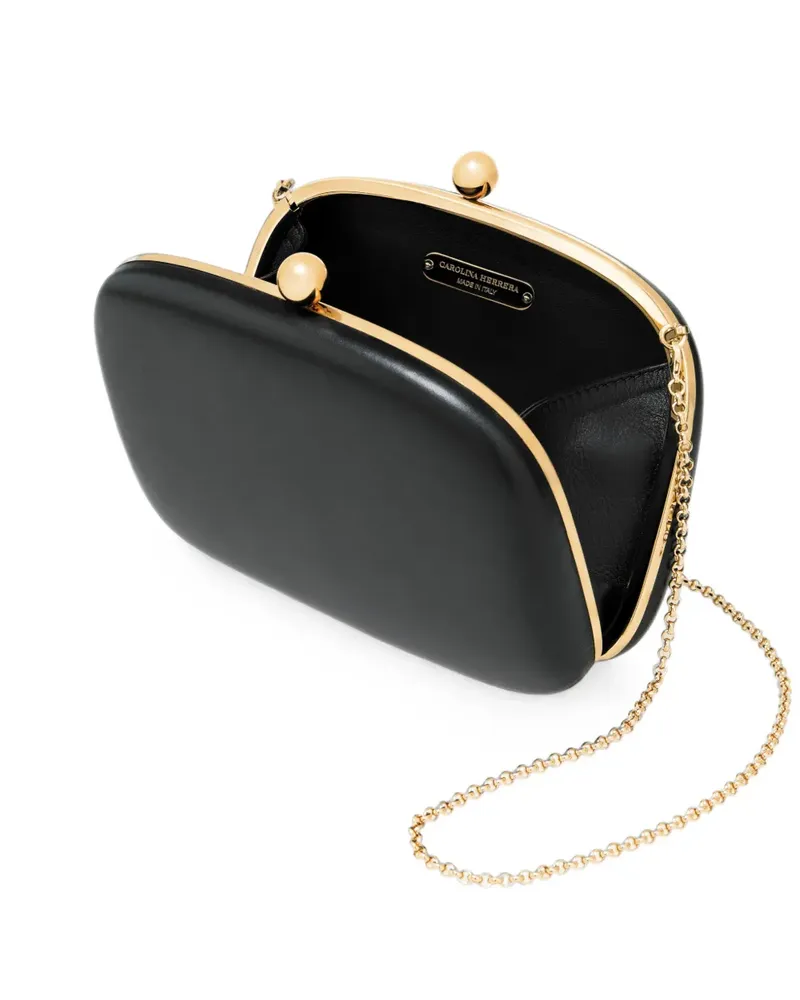 Carolina Herrera New York Vega leather clutch - Schwarz Schwarz