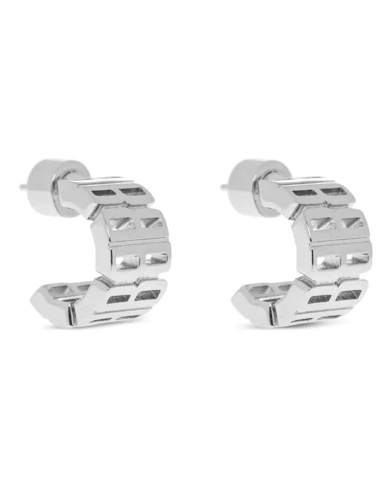 Balenciaga Nano Ohrringe mit Logo - Silber Silber