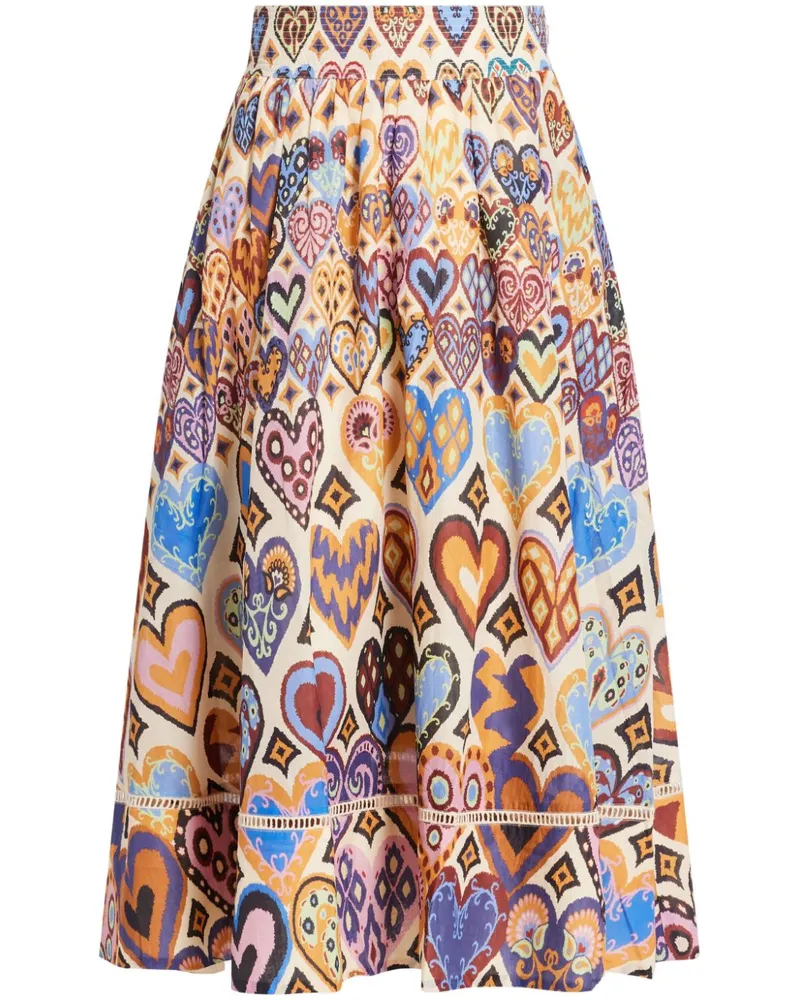 FARM Rio Hearts Ikat Maxirock - Nude Nude