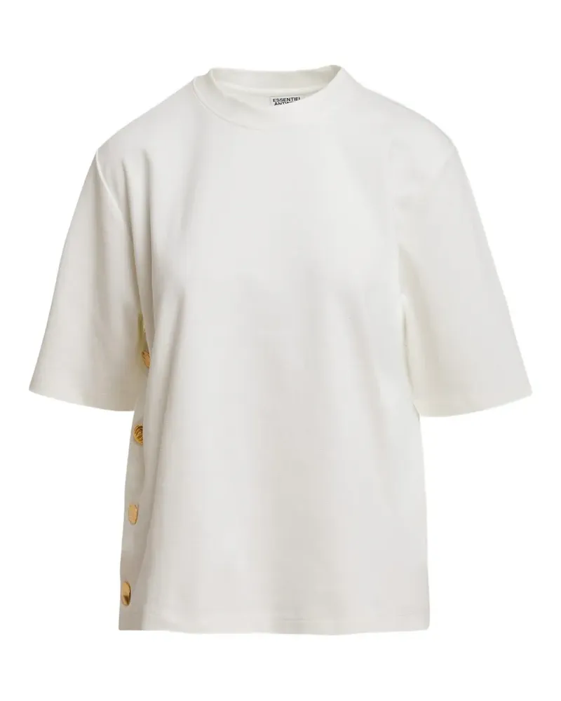 Essentiel Korse T-Shirt mit Knopfverzierung - Weiß Weiß
