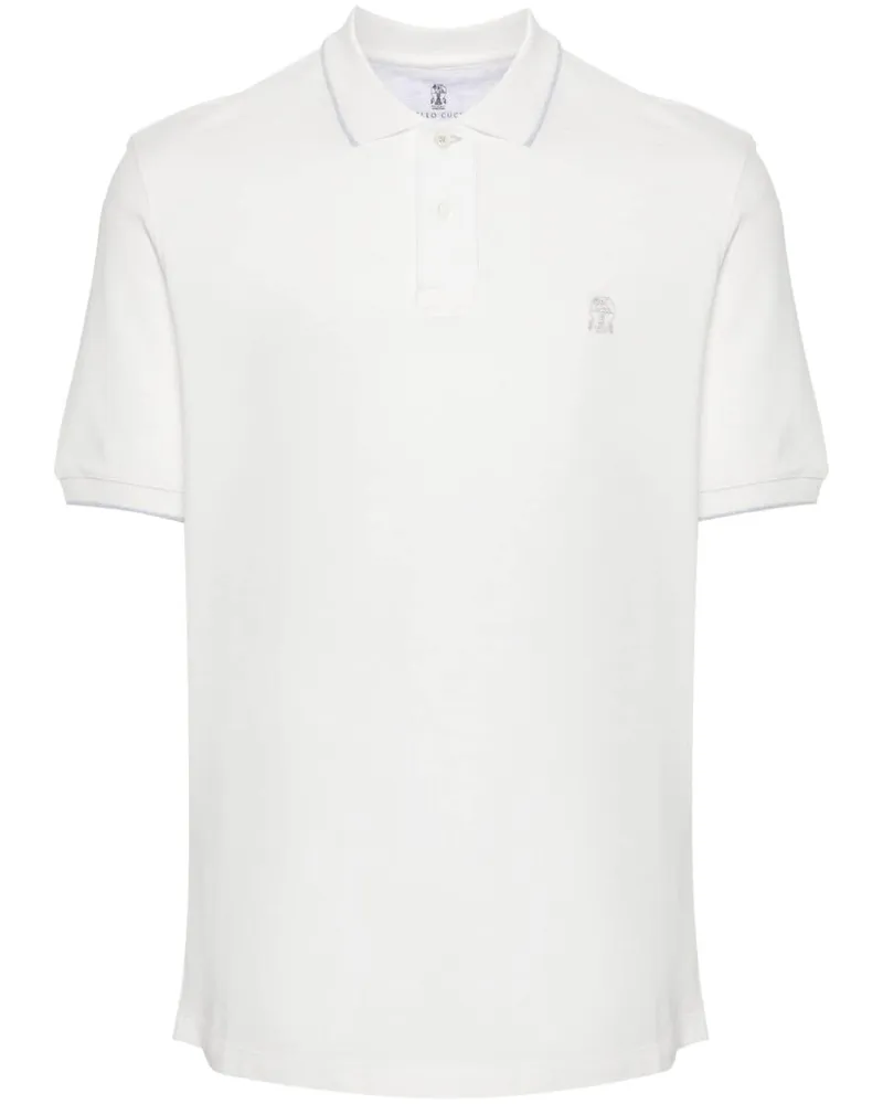 Brunello Cucinelli Poloshirt mit Logo-Stickerei - Nude Nude
