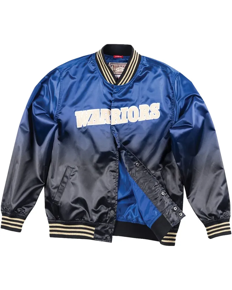 Mitchell & Ness NBA Golden State Warriors CNY "Royal/Black" Bomberjacke - Blau Blau