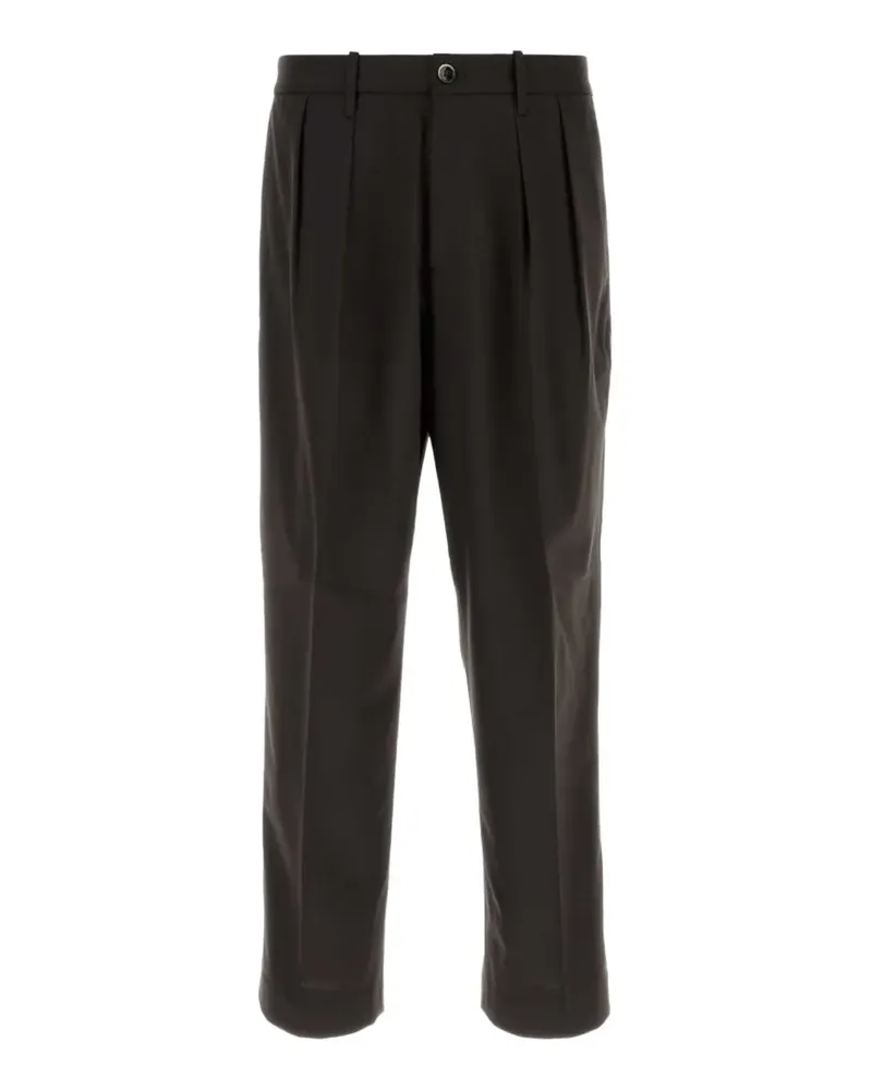 nine:inthe:morning Kai logo-patch trousers - Braun Braun