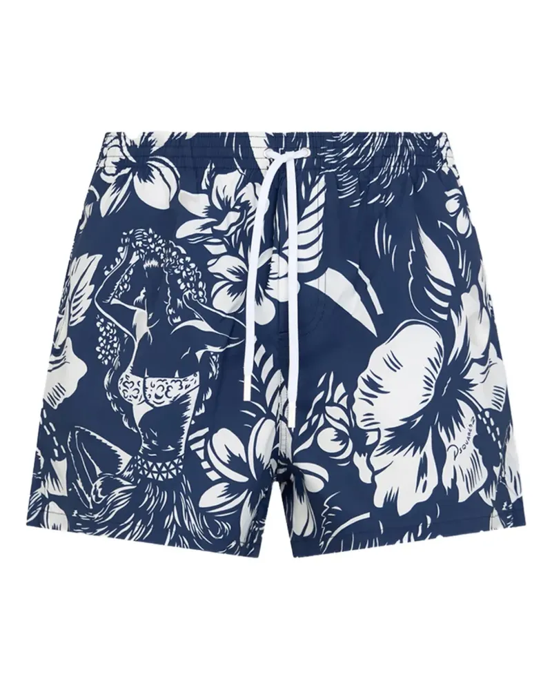 Dsquared2 Badeshorts mit Blumen-Print - Blau Blau