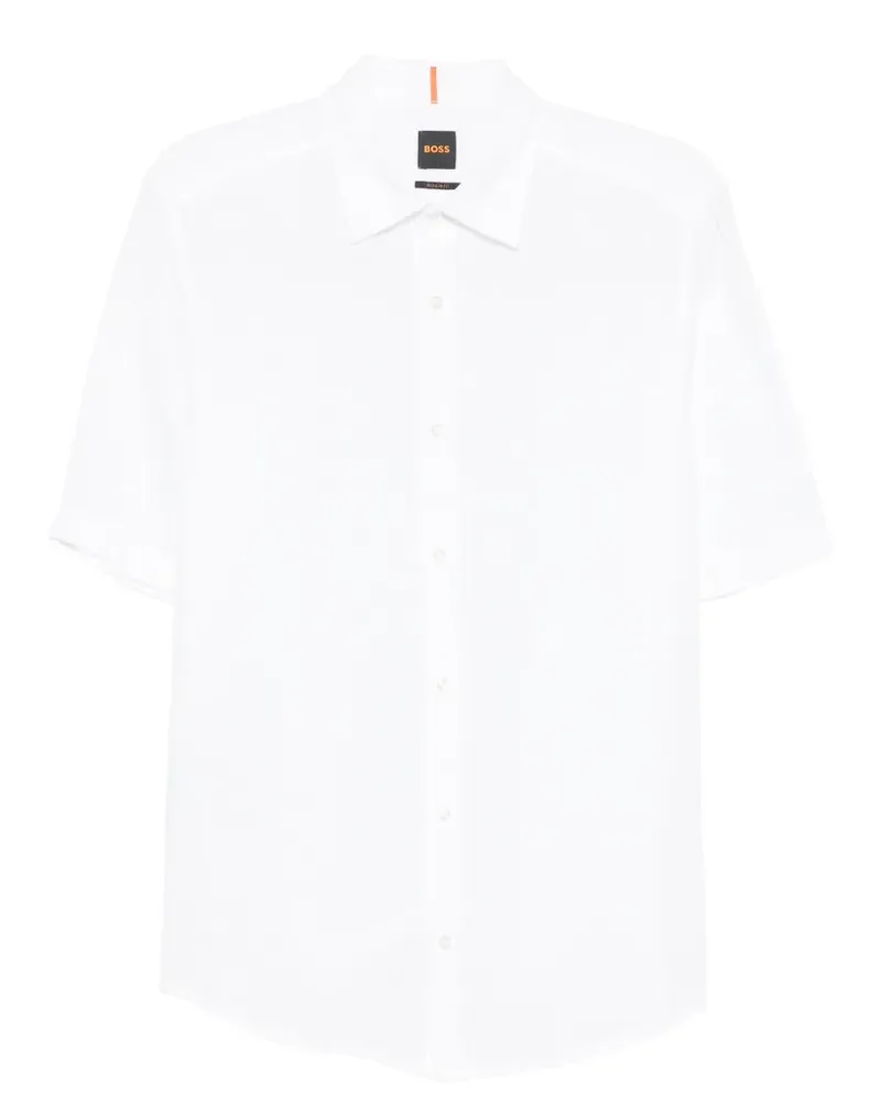 HUGO BOSS Kurzärmeliges Hemd - Weiß Weiß