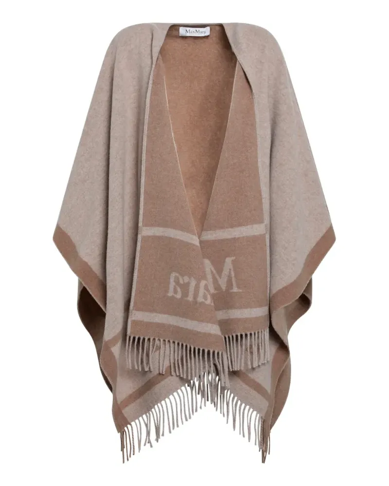 Max Mara Poncho mit Fransen - Nude Nude