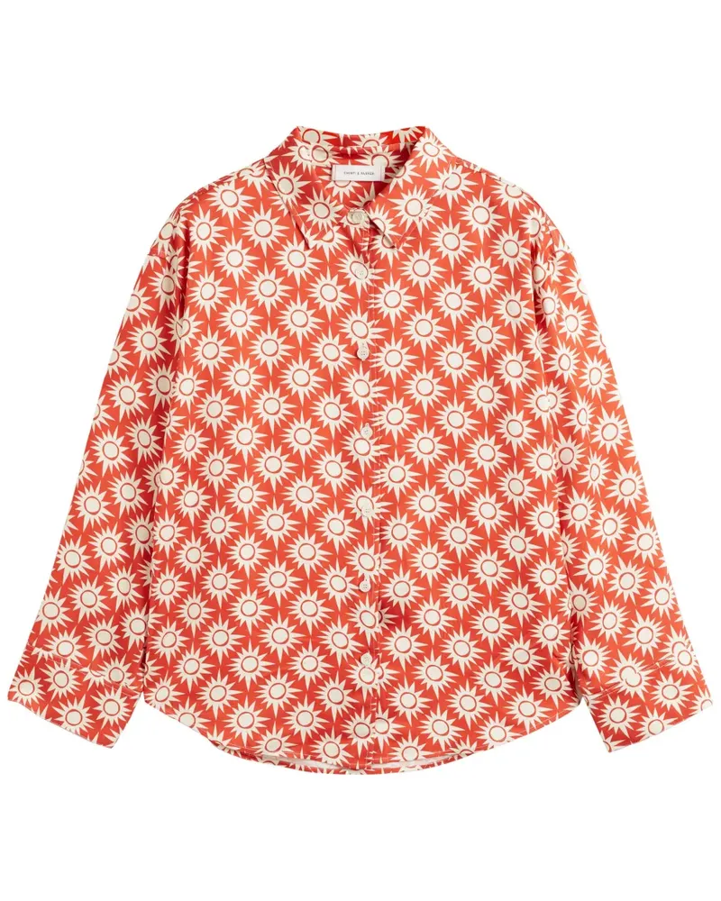 Chinti & Parker x Laura Whitmore Paradise Pyjama-Oberteil - Orange Orange