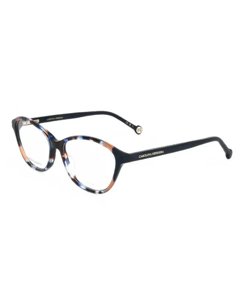 Carolina Herrera New York tortoiseshell-effect round-frame glasses - Braun Braun