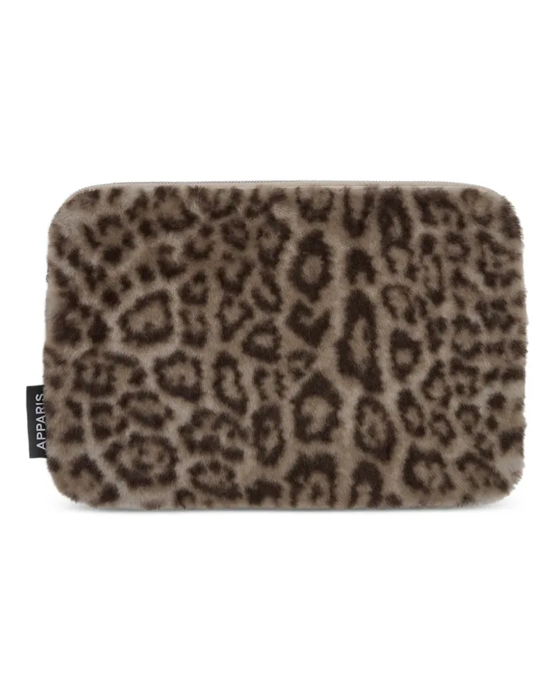 APPARIS Laptophülle aus Faux Fur mit Leopardenprint - Braun Braun