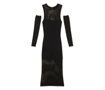 Plissiertes Kleid mit Cut-Outs - Schwarz