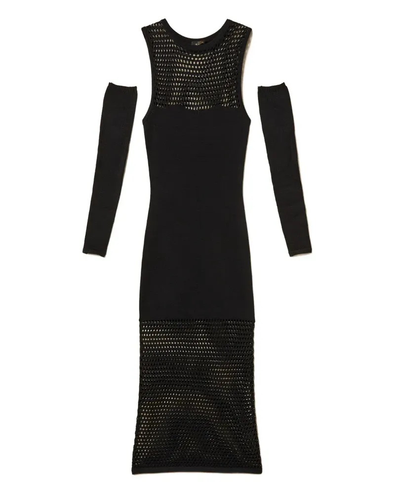 Twin-Set cut-out detail sleeveless midi dress - Schwarz Schwarz
