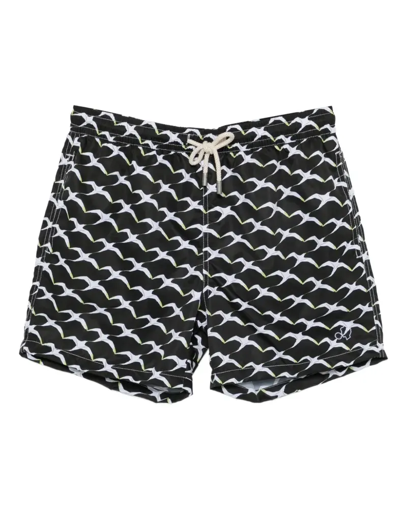 Arrels Barcelona bird-print swim shorts - Schwarz Schwarz