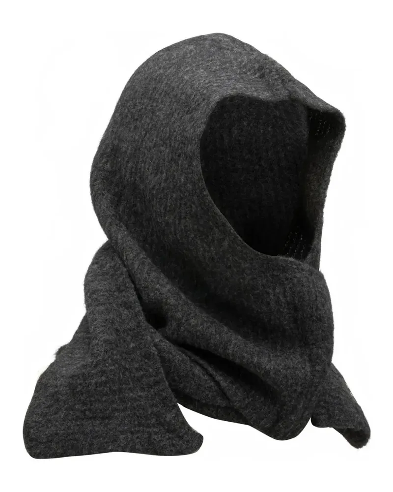 Kitsuné hooded knitted scarf - Grau Grau