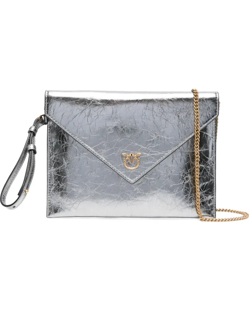 Pinko Kleine Clutch im Metallic-Look - Grau Grau