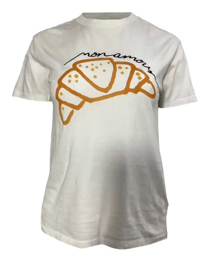 Ganni T-Shirt mit Moulin-Print - Weiß Weiß