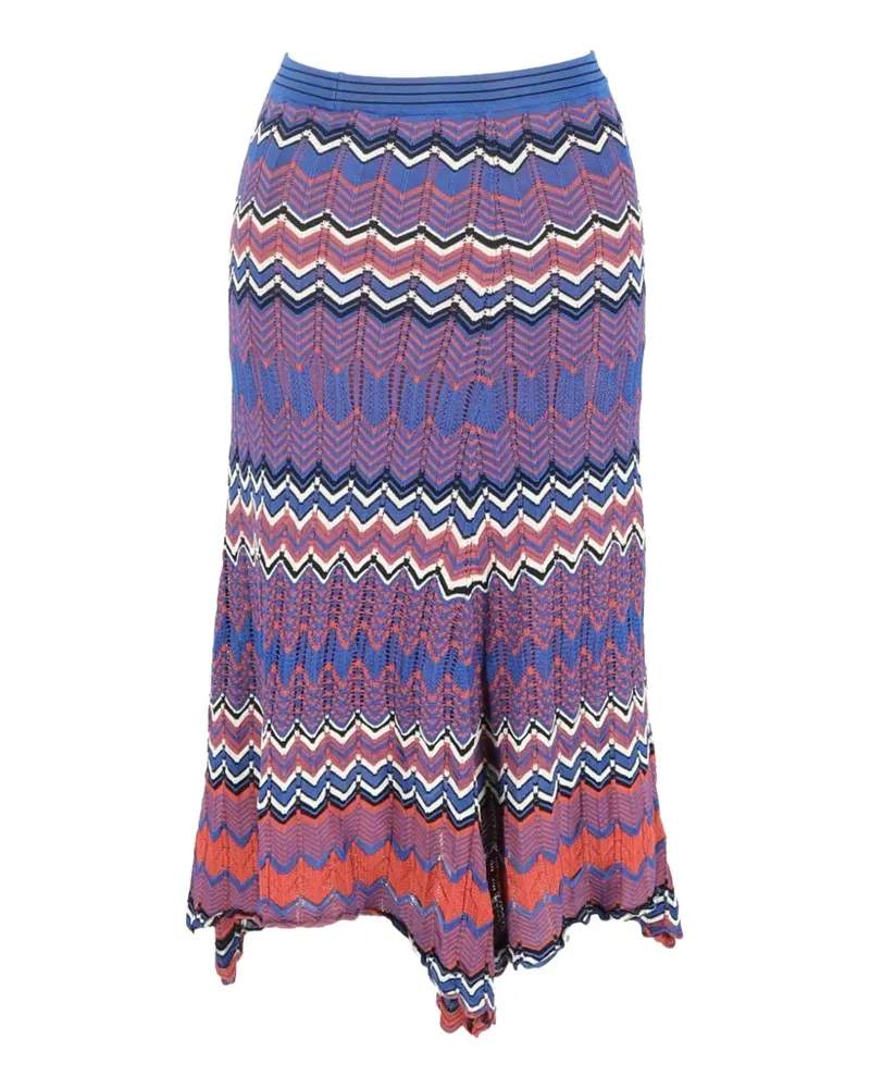 Sandro pointelle chevron midi skirt - Blau Blau
