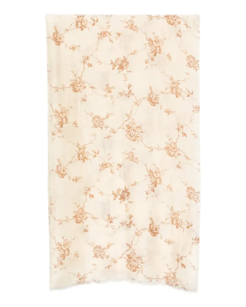 Seventy floral-print scarf - Nude Nude