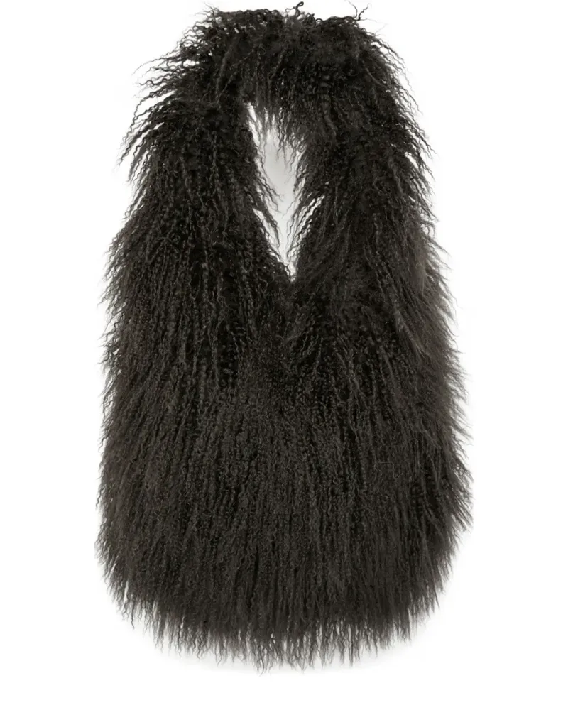 Yves Salomon Schultertasche aus Shearling - Grau Grau