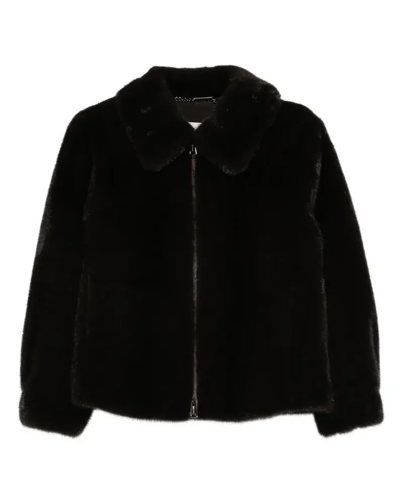 Manzoni 24 Jacke mit Pelzkragen - Schwarz Schwarz