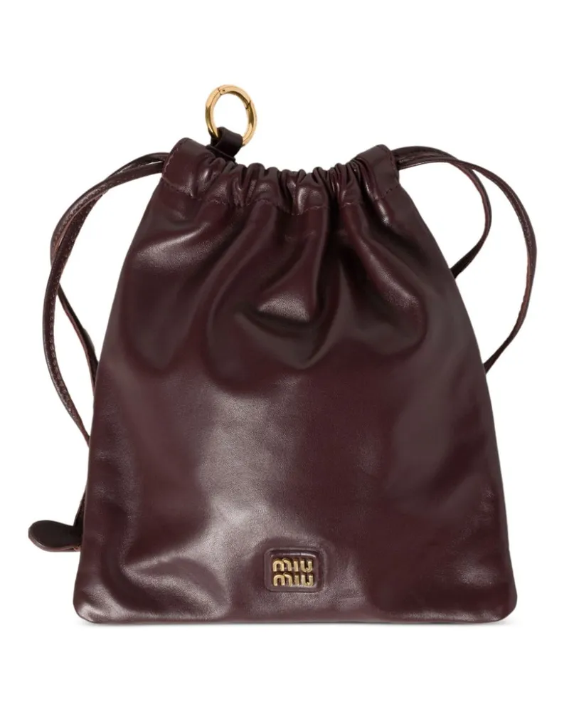Miu Miu Clutch mit Logo-Patch - Rot Rot