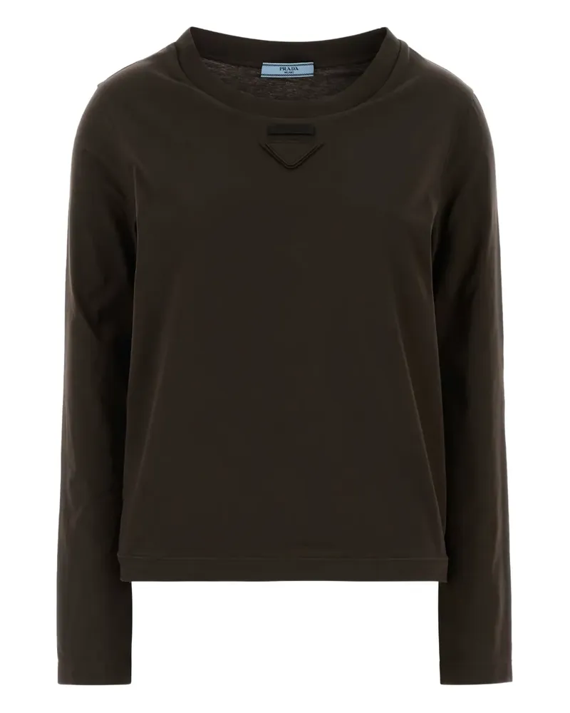 Prada logo appliqué sweater - Braun Braun