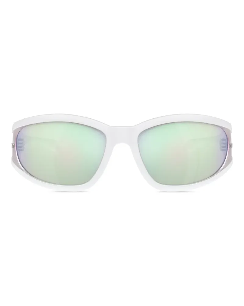Diesel Sonnenbrille mit Logo-Schild - Weiß Weiß
