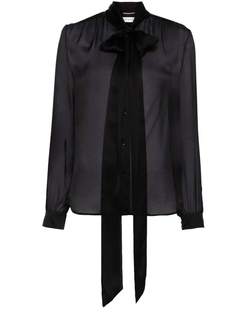 Saint Laurent Hemd aus Seide - Schwarz Schwarz