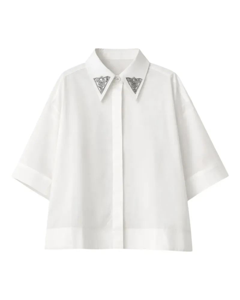 Pinko embellished-collar shirt - Weiß Weiß