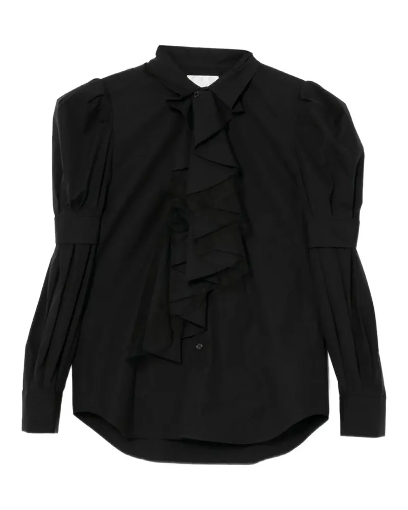 Comme des Garçons Gerüschtes Noir Hemd - Schwarz Schwarz