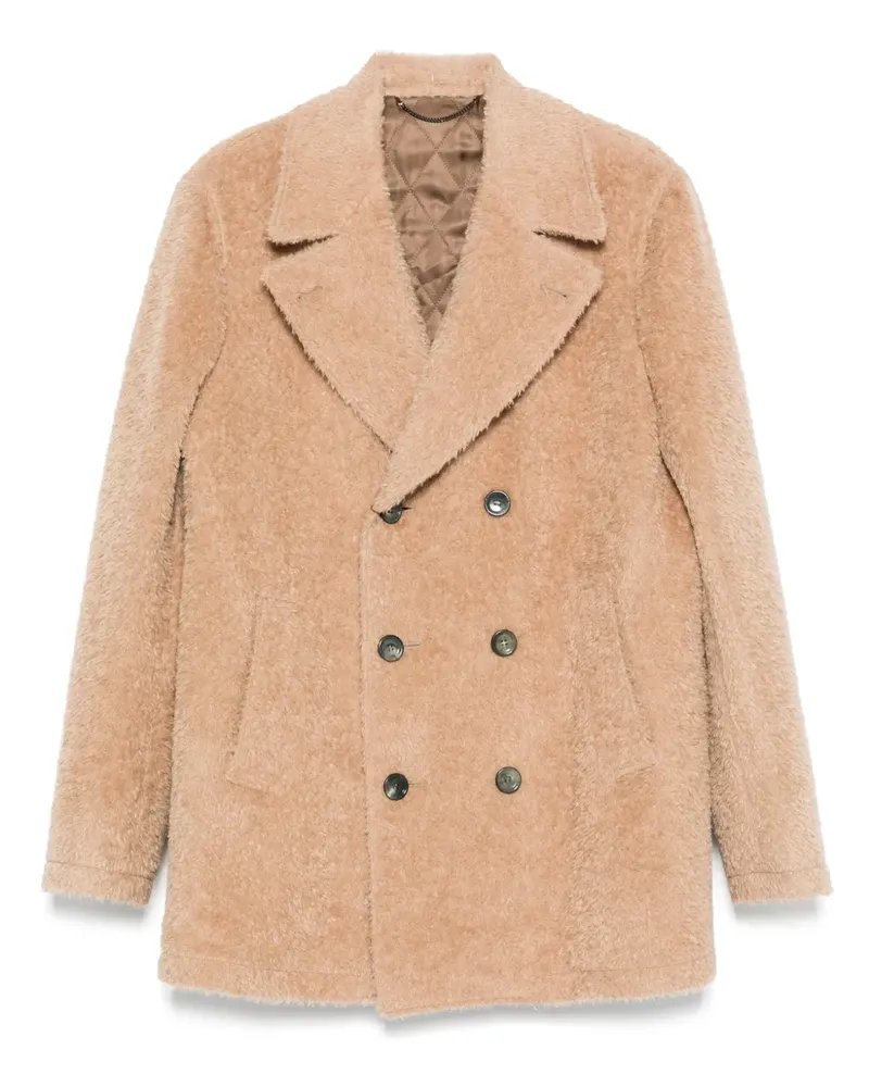 Canali Doppelreihiger Mantel - Nude Nude