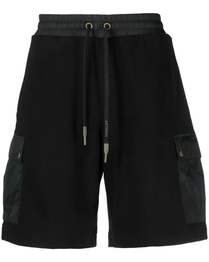 Moncler Shorts mit Logo-Patch - Schwarz Schwarz