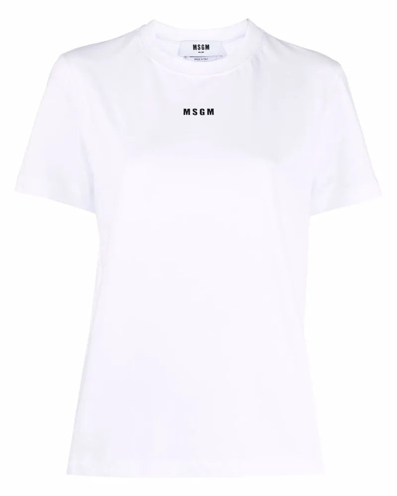 MSGM T-Shirt mit Logo-Print - Weiß Weiß
