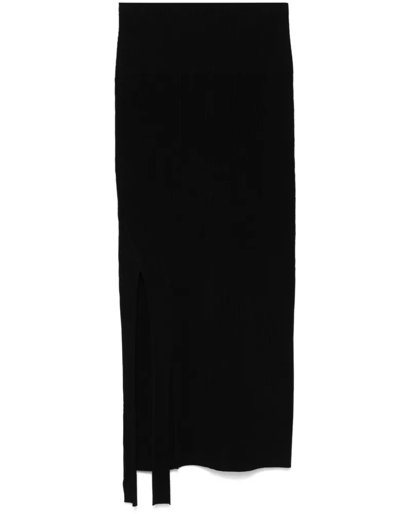 Victoria Beckham Gerippter Midirock - Schwarz Schwarz