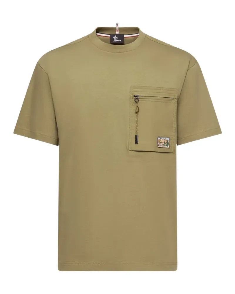 Moncler T-Shirt mit Reißverschlusstasche - Grün Grün