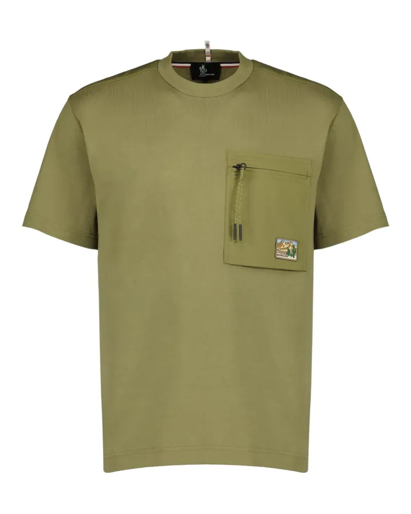 Moncler zip-pocket T-shirt - Grün Grün