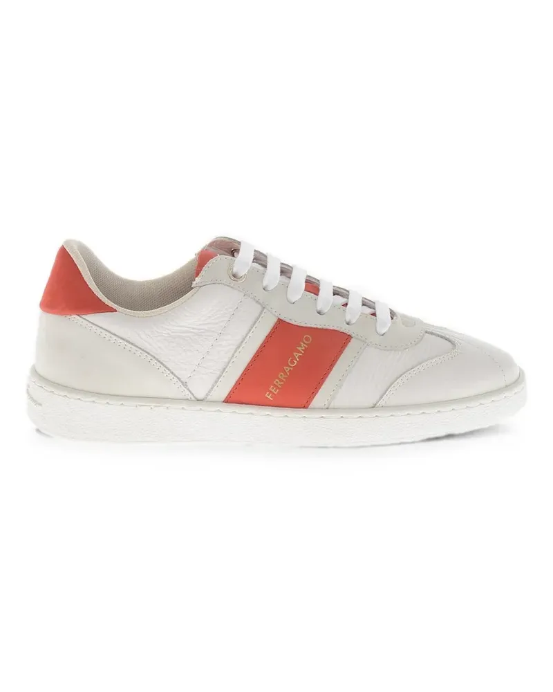 Ferragamo Achille hammered leather sneakers - Weiß Weiß