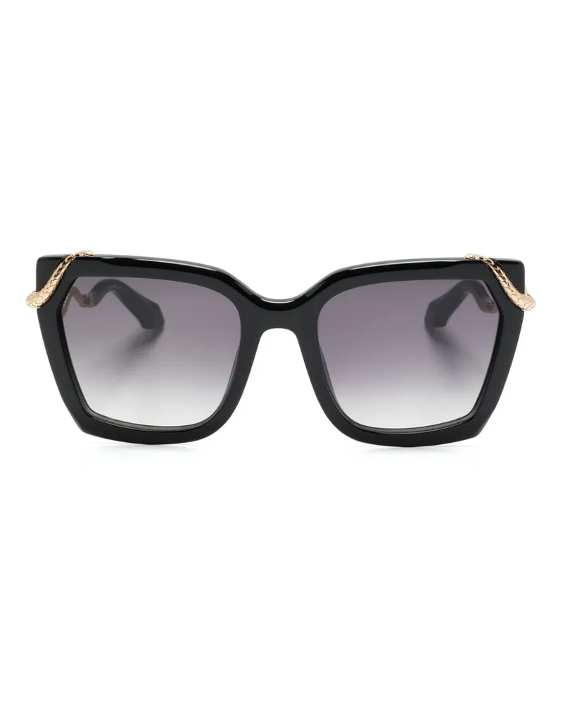 Roberto Cavalli Sonnenbrille mit eckigem Gestell - Schwarz Schwarz