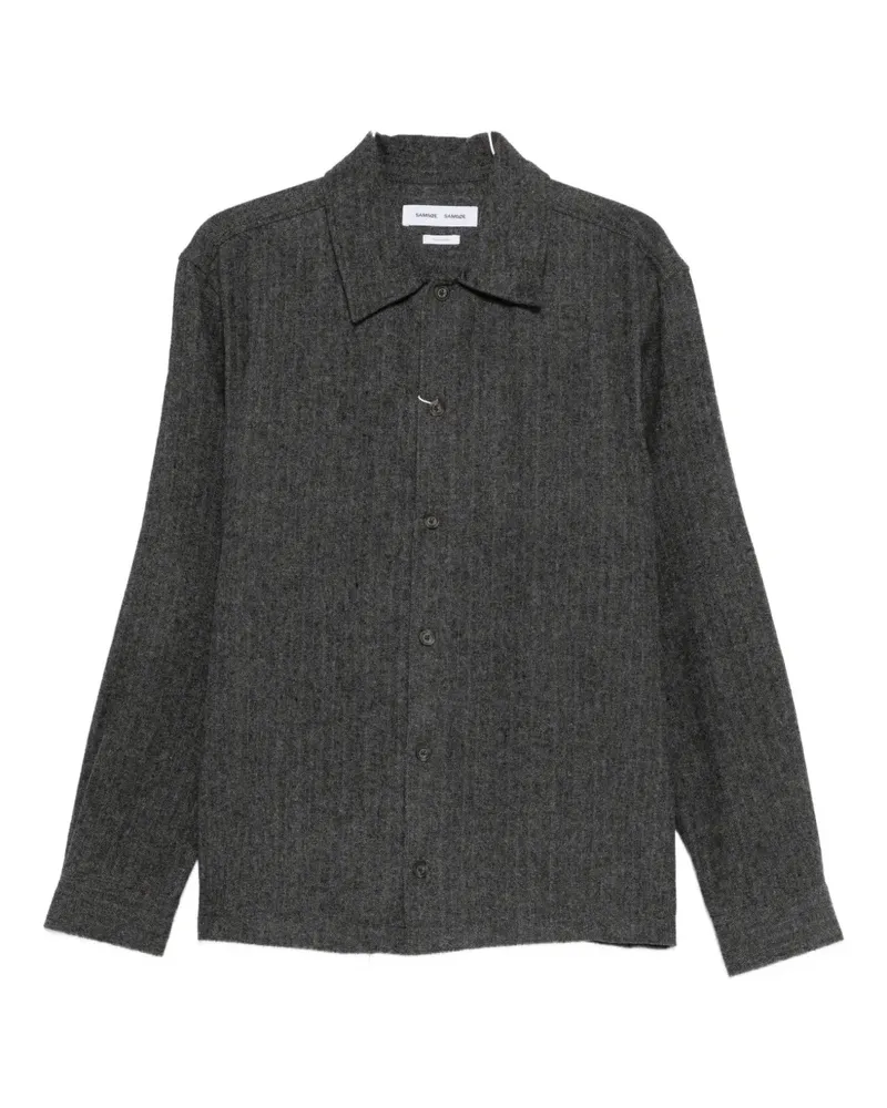 Samsøe & Samsøe Hemdjacke mit Fischgrätenmuster - Grau Grau